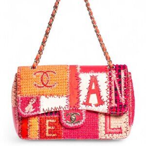 CHANEL 2016 PINK JUMBO PATCHWORK BAG